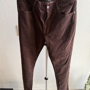 PAIGE Normandie Brown Corduroy Pants 32x32 Straight Leg Stretch